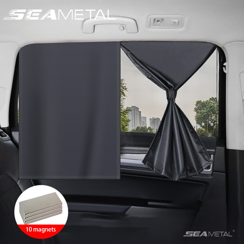che nắng kính lái ô tô SEAMETAL 10 Cái Nam Châm Rèm Xe Ô Tô Tấm Che Nắng Lưới Hai Lớp Tự Động Bên Cửa Sổ Che Nắng UV Khối Bảo Vệ
