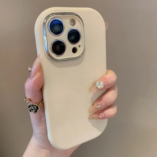 Ốp điện thoại silicon hình bầu dục khung kim loại sang trọng cho iPhone15 Pro MAX 14 13 12 11 Pro MAX IXS MAX XR XS 7 8 G 7 8 Plus camera chống sốc Vỏ mềm dạng lỏng được bảo vệ hoàn toàn