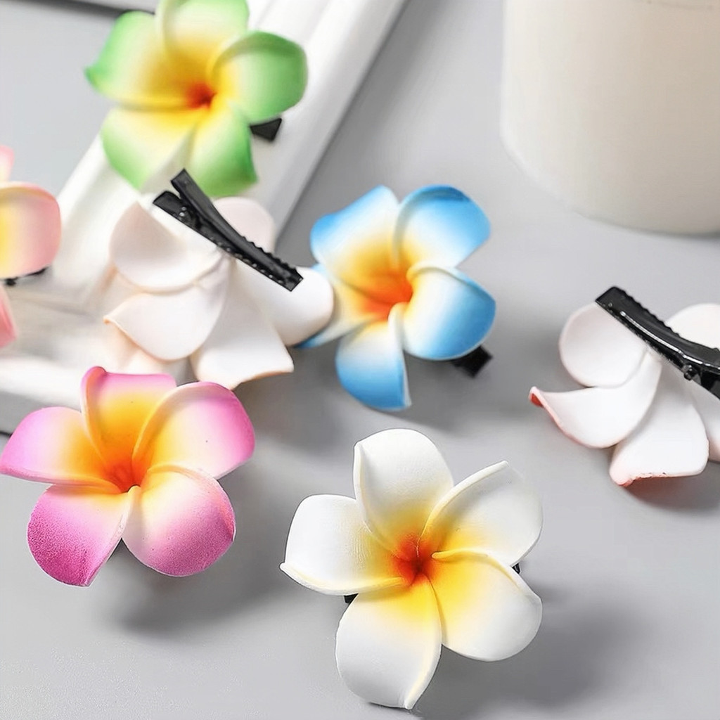 Kẹp tóc Hawaii Đồ trang trí Plumeria Hoa trang điểm cho phụ kiện