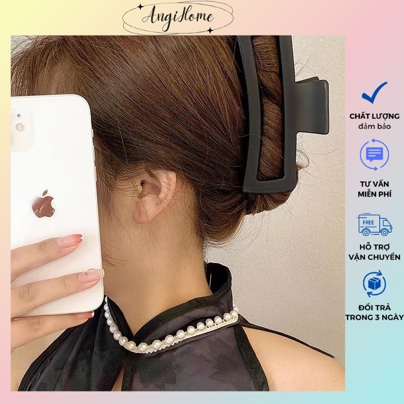 Kẹp tóc càng cua Hàn Quốc cỡ lớn SIZE 13cm nữ đẹp hottrend nhám cặp búi tóc dễ thương cào 10 răng, 14 răng ANGIHOME