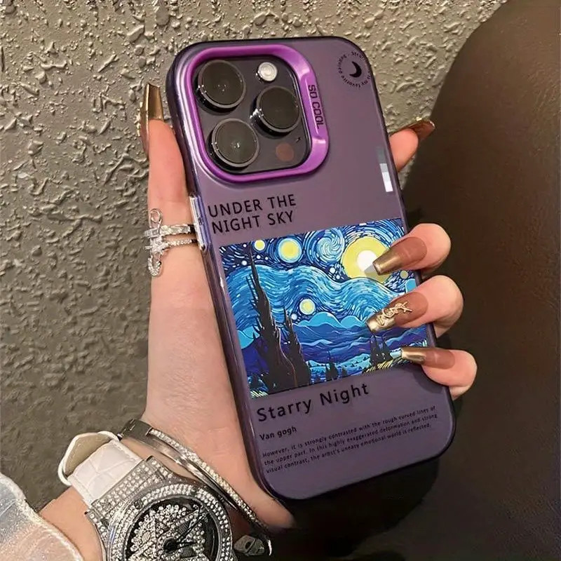 Vỏ Tương Thích Cho IPhone 16 15 Pro Max 11 13 14 12 Pro 7 8 Plus XS Max X XR Van Gogh Tranh Sơn Dầu Mờ Bìa Cứng