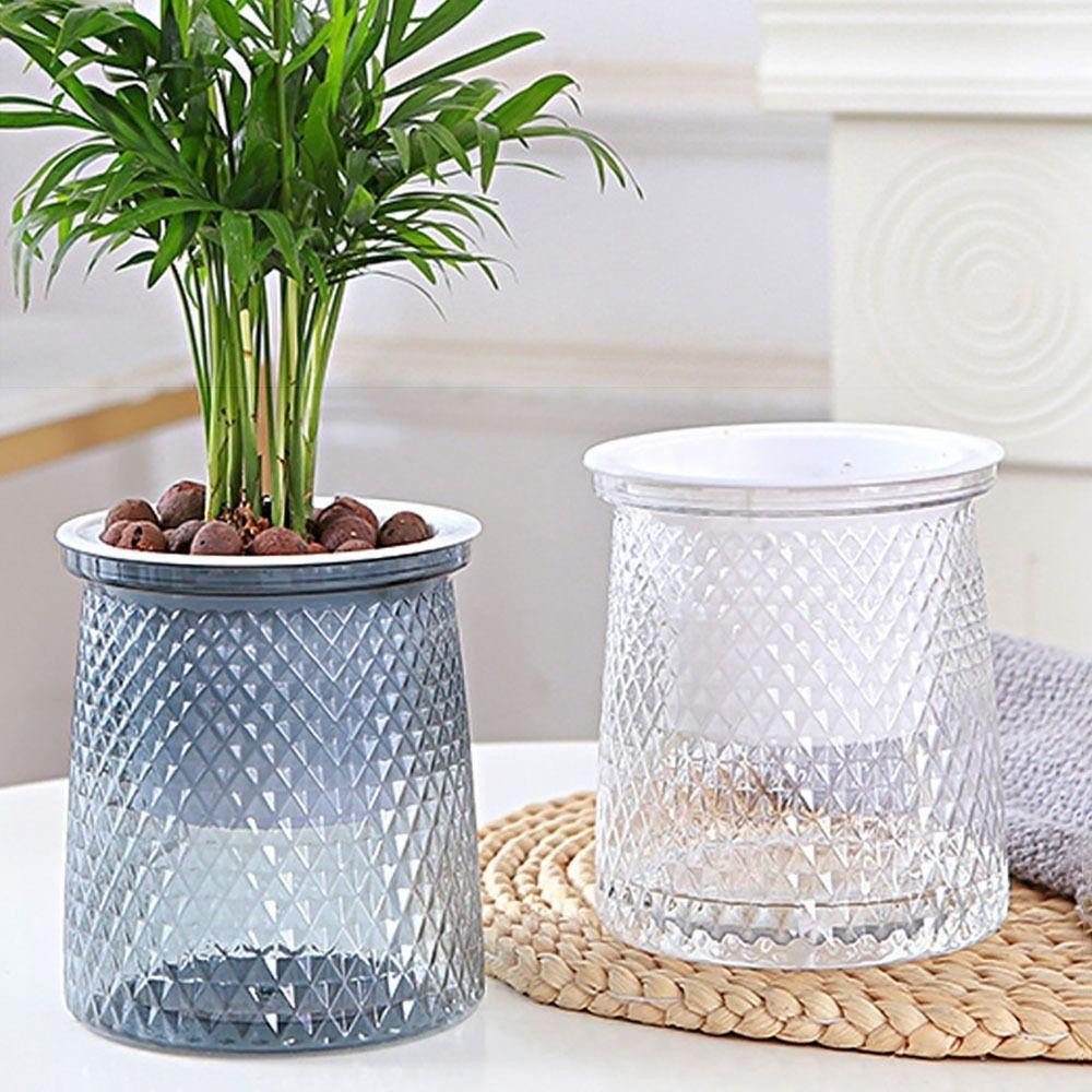 Chậu cây MONOSTYLE, Chậu hoa tự tưới nước bằng nhựa, Nước có thể nhìn thấy Đồ dùng làm vườn Chậu trồng nước