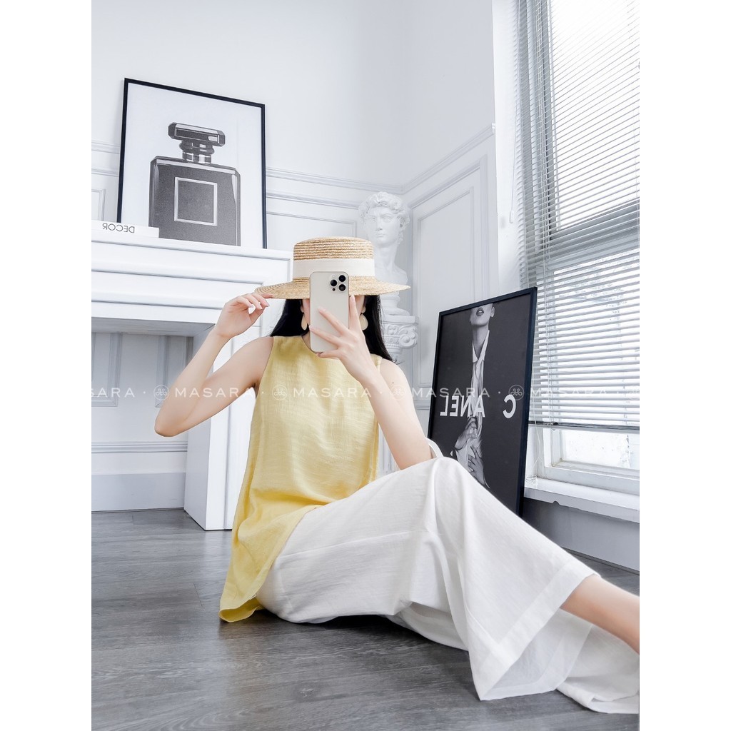 Áo đũi sát nách màu vàng mềm mát thoải mái