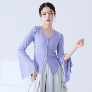Khiêu vũ cổ điển Chia tay Trumpet Phong cách dân tộc Trung Quốc Áo sơ mi đáy khiêu vũ Huấn luyện cơ bản hàng ngày Áo sơ mi đáy cơ bản hàng ngày Đồng phục huấn luyện cơ bản cho nữ Đồng phục khiêu vũ cổ điển hợp thời trang Phong cách dân tộc Trung Quốc Áo s