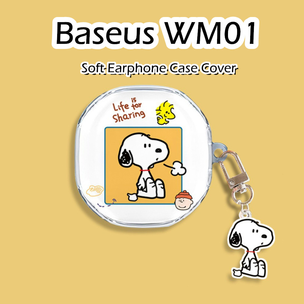 [Ngôi sao tương lai] Dành cho vỏ Baseus WM01 Vỏ tai nghe silicon mềm hình gấu dâu hoạt hình dễ thương