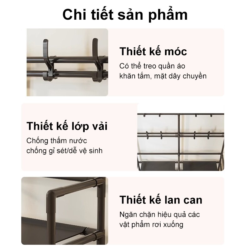 𝐎𝐥𝐢𝐟𝐞 Kệ Dép Thông Minh Kệ Giày Dép 4-5 Tầng Kệ Để Giày Có 4 Móc Tiện Ích