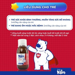 [Mua 2 Tặng 1] Combo 2 Siro Kan ImunoGlukan hỗ trợ miễn dịch nâng cao sức đề kháng cho bé - chai 120ml