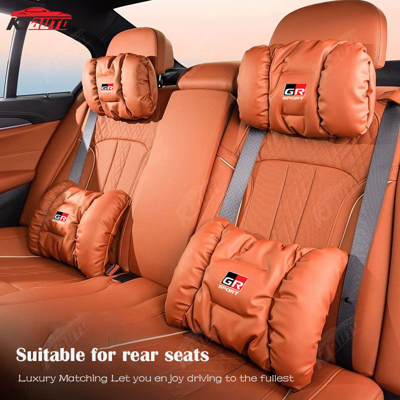 Bộ tựa đầu xe thể thao Toyota GR Bộ hỗ trợ thắt lưng và tựa đầu ô tô bằng da chống vết bẩn Cloud Cotton Làm đầy ghế ngồi ô tô Cổ và Gối thắt lưng