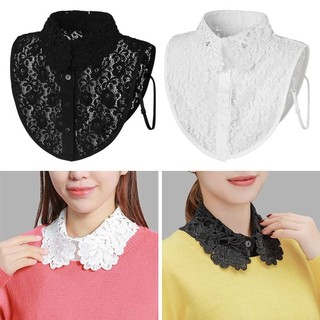 SUNKISSD Cổ Giả, Cổ Giả Trắng Đen Có Thể Điều Chỉnh, Ren Thời Trang Có Thể Tháo Rời Ve Áo Nửa Áo Sơ Mi Nữ Bé Gái