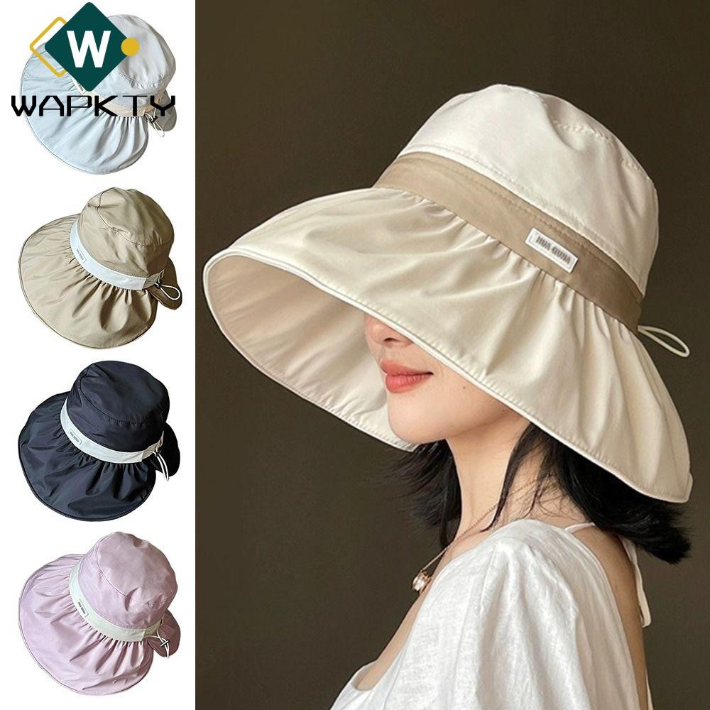 Mũ xô WAPKTY, Vành rộng chống nắng Mũ ngư dân, Mũ chống nắng thoáng khí có thể điều chỉnh thông thường dành cho nữ
