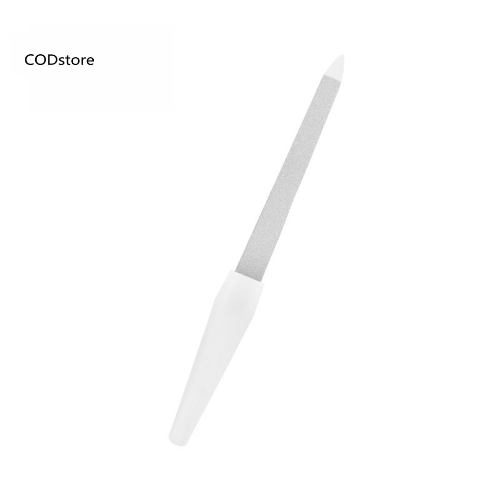 Kdc Salon Đệm Hai Đầu Chống Trơn Trượt Tay Cầm Đánh Bóng Móng Tay Đa Năng 2 Trong 1 Dụng Cụ Làm Móng Tay Sử Dụng Kép Tập Tin Móng Tay Bằng Thép Không Gỉ Da Chết Đẩy Máy Đánh Bóng Đồ Dùng Làm Móng Tay
