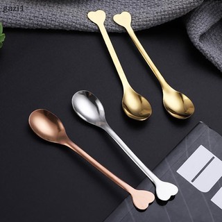 [Gazi1] 2 Chiếc Thép Không Gỉ Tay Cầm Tình Yêu Hình Thìa Cà Phê Thìa Trẻ Em Thìa Đẹp 3 Màu Trà Cà Phê Sử Dụng Thìa Nhà Bếp VN