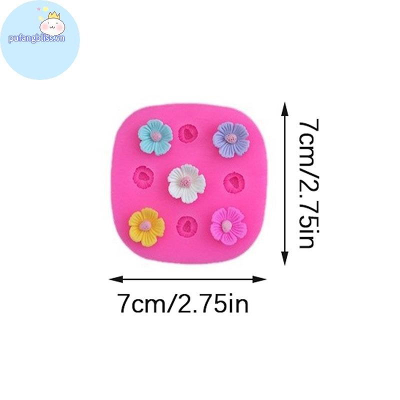 Pufangbliss Hoa Camellia Khuôn Silicon Khuôn Nướng Bánh Kẹo Trang Trí Bánh Dụng Cụ Hình Nhựa Đất Sét Sô Cô La Khuôn Nướng Bánh VN