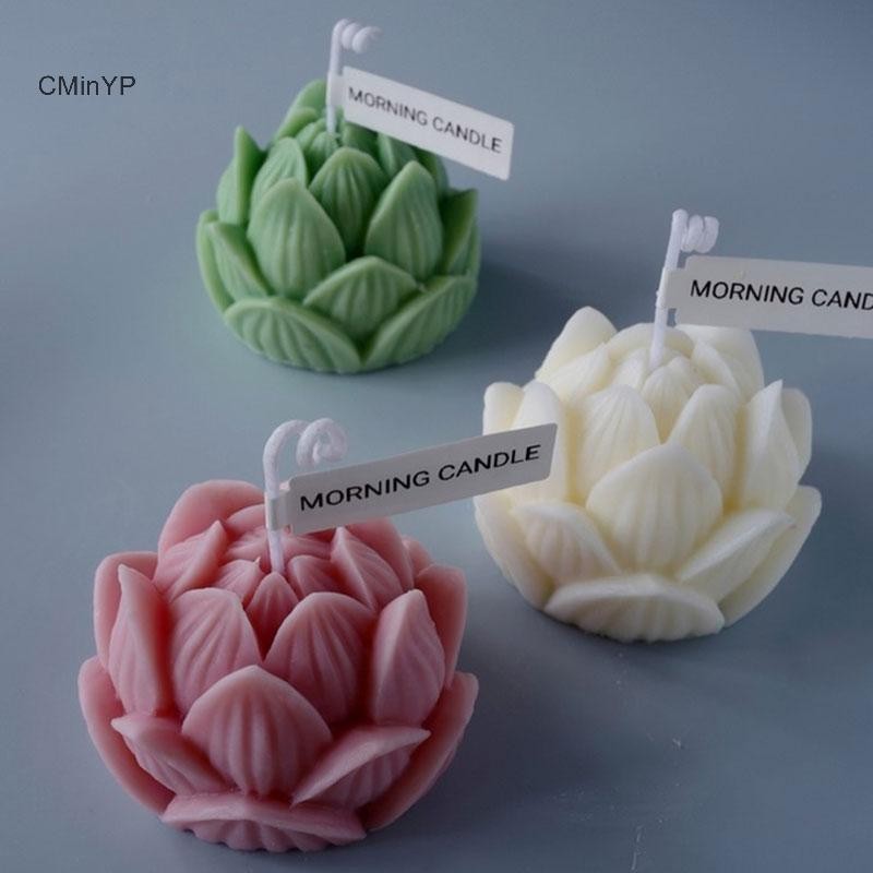 Cminyp Nến Thơm Khuôn Silicon 3D Hoa Sen Hình Xà Phòng Khuôn Silicon DIY Glory