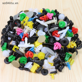 Xoitu 100 Cái / bộ Đa Năng Hỗn Hợp Xe Ô Tô Đa Năng Đinh Tán Nhựa Chốt Cửa Đẩy Pin Tự Động VN