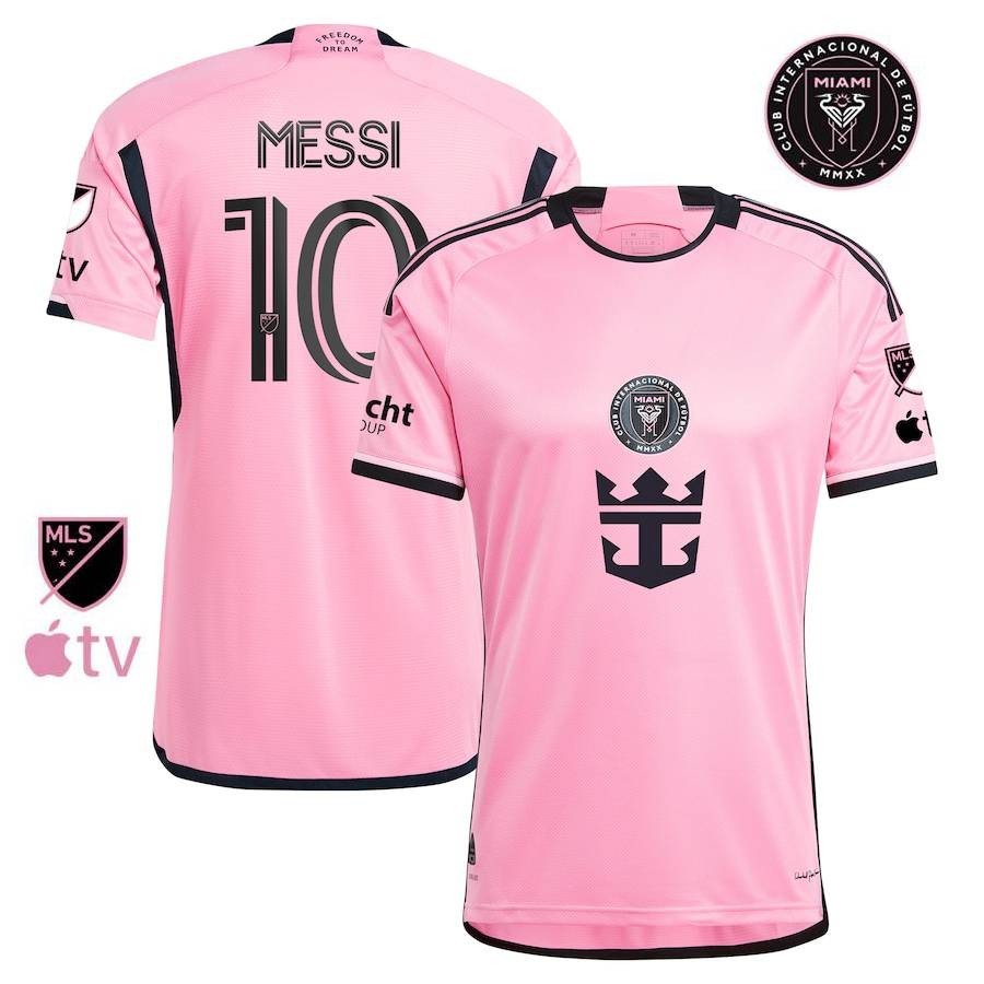 H1 2024-2025 Inter Miami Sân Nhà Jersey Messi Suarez Cremaschi Alba Bóng Đá Áo Thun Thể Thao Tee Plus Kích Thước