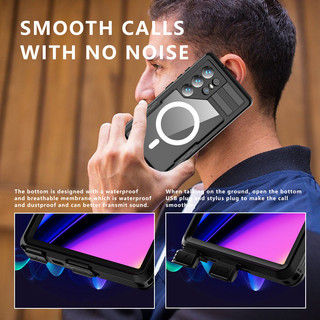 ốp lưng chống nước S26 Ultra Summer Swimming/Underwater IP68 Waterproof Phone Case for Samsung S23 Plus S24 Ultra Magnetic 360 Cover