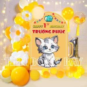 Set Bóng Bay Trang Trí Sinh Nhật In Ảnh In Tên Bé Trai - Tiến Bóng Bay
