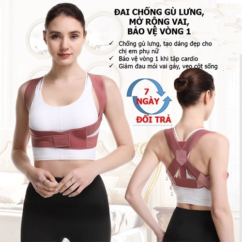 Đai đeo hỗ trợ lưng điều chỉnh tư thế chống gù đàn hồi chuyên dụng