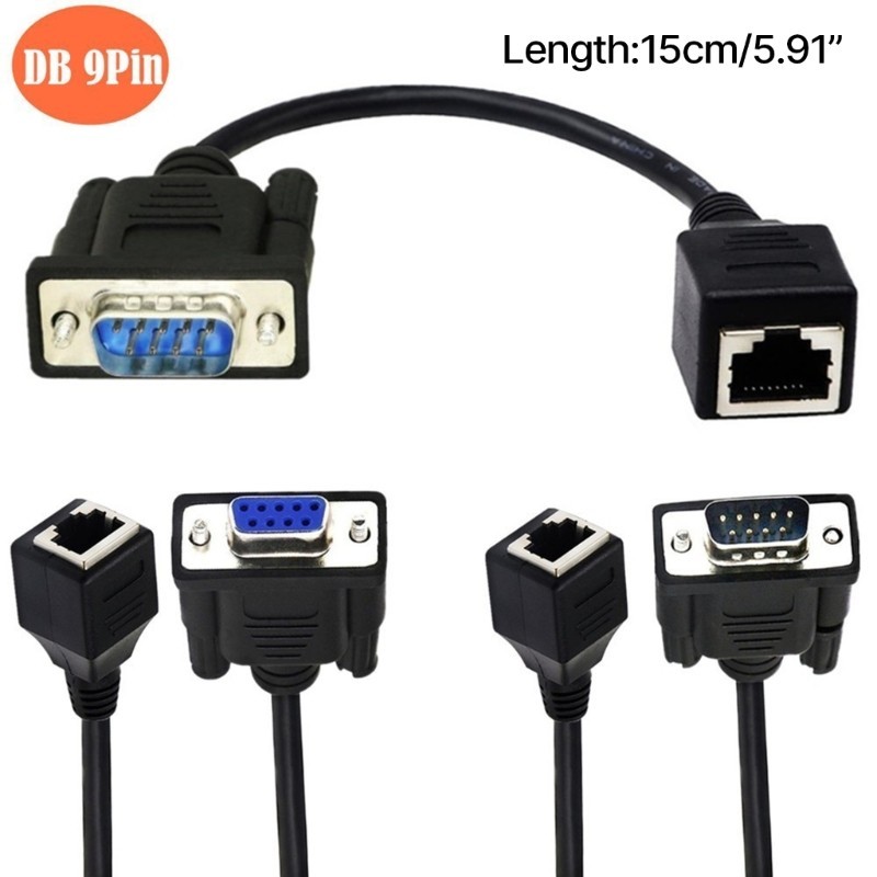 Pealike RJ45 sang RS232 DB9 9Pin Cổng Nam sang RJ45 Nữ CAT5 Ethernets Consoles Ethernets