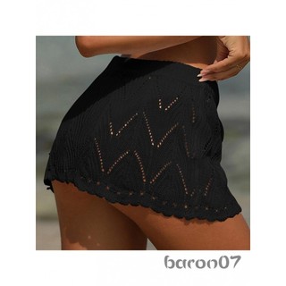 Phụ Nữ Móc Che Váy Mùa Hè Dây Rút Cao Cấp Đi Biển Coverups Dệt Kim Váy Mini