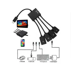 MOON MicroUSB OTG 1 Đến 4 Có Sạc Chuyển Đổi Cho Điện Thoại USB Flash Drive