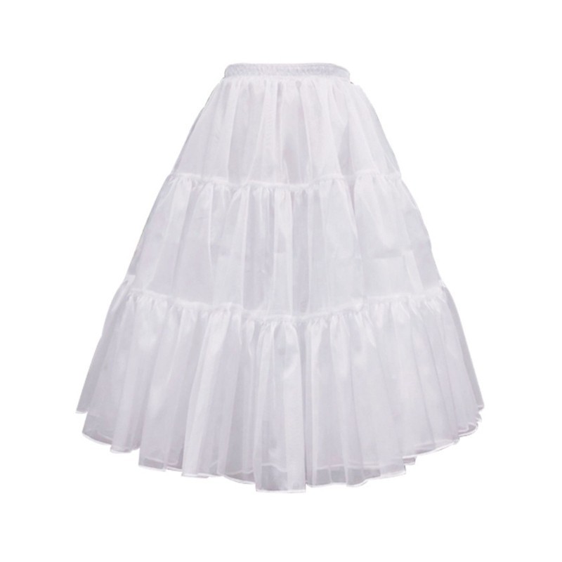 FL Hoopless Petticoat Váy Nữ Dưới Đầm Dài Đầu Gối Váy Crinoline