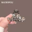 Mauropoli [Sẵn sàng] Kẹp cá mập hình bướm pha lê màu đen tinh tế Đầu lưng cao cấp vừa phải Kẹp tóc nửa mảnh Kẹp móng vuốt Kẹp bên