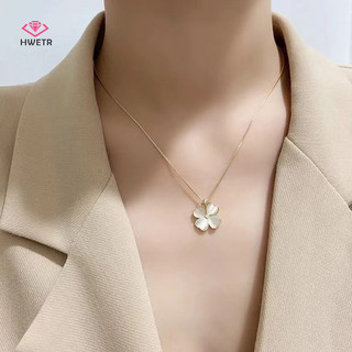 Hwetr May Mắn Bốn Cỏ Ba Lá Vòng Cổ Dành Cho Nữ Opal Hoa Mặt Dây Chuyền Vòng Cổ Thời Trang Xương Đòn Dây Chuyền Choker Cưới Trang Sức Quà Tặng Mới
