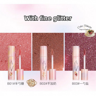 Flortte Lip Glaze Meilia Series Cat Milk Cake Lip Cream Lip Mud Matte Glitter Lip Glaze