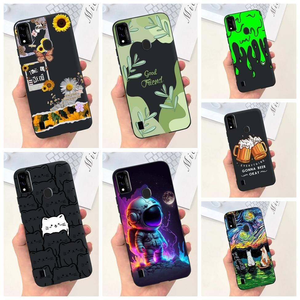 Ốp lưng ZTE Blade A51 2021 Vỏ silicon mềm chống sốc ZTE Blade A51 Ốp lưng dễ thương mát mẻ thời trang Hoa mèo Vỏ đen