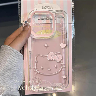 Ins Hàn Quốc Nơ Hồng Rõ Ràng Vỏ Đơn Giản + Giá Đỡ Tương Thích Cho iPhone 17 16 11 15 14 13 12 Pro Xs Max XR X 7 8 6 6s Plus SE Vỏ Điện Thoại Hoạt Hình TPU Mềm Vỏ Bảo Vệ