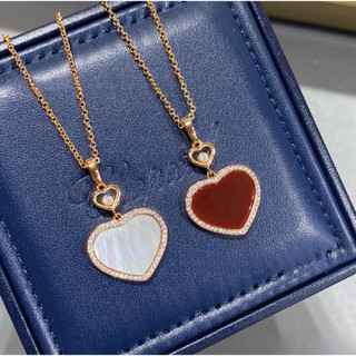 Phiên Bản Cao Trái Tim Mặt Vòng cổ Mẹ-of-Pearl Kim Cương Kẻ S925 Bạc Nhiều Màu Sắc Đá Quý Trái Tim Xương Đòn Vòng cổ