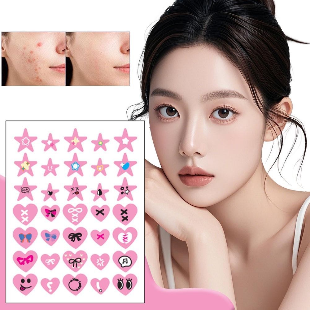 Pe Màu Không Đều Mụn Miếng Dán Che Mụn Miếng Dán Ngôi Sao Miếng Dán Chăm Sóc Tình Yêu Mụn