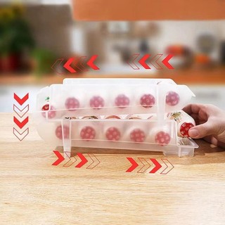 Hộp đựng đồ uống trong tủ lạnh WOAY, Hộp đựng đồ uống cán dung tích lớn, Hộp đựng tủ lạnh có thể xếp chồng lên nhau
