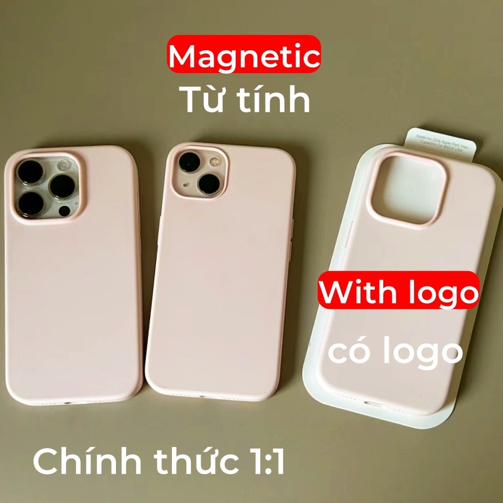 (Oficial 1: 1) Silicone lỏng từ tính màu xanh da trời cho iphone 16 / 15 / 14 / 13 / 12 / Pro / Pro Max / plus / mini Vỏ điện thoại chất lượng cao Hoạt hình bật lên