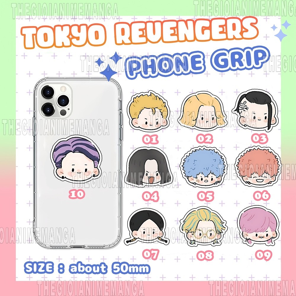Giá đỡ điện thoại TOKYO REVENGERS ver MẮT ĐẬU in hình anime chibi griptok tiện lợi phone mica acrylic