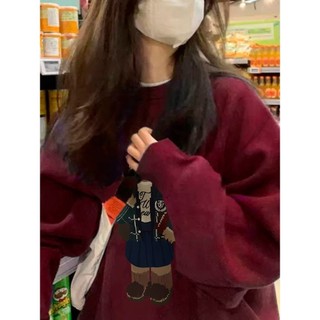 Áo sweatshirt mikebear cotton oversize In Họa Tiết Đơn Giản Cho Nữ