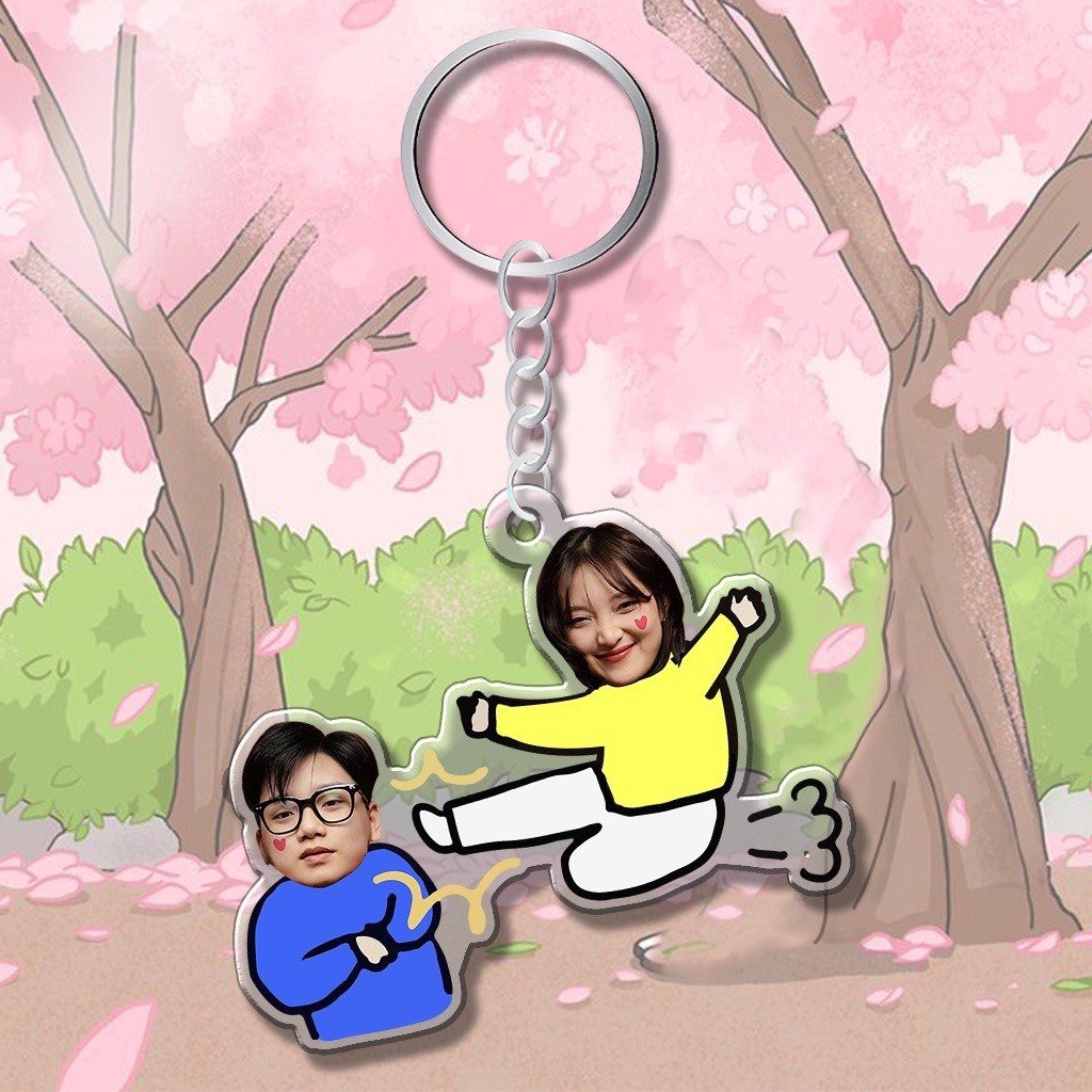 Móc khóa in hình chibi cute cặp đôi theo yêu cầu - Quà Tặng Sango