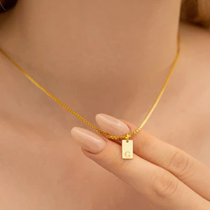 ❣️26 Tiếng Anh Tự Làm Ban Đầu Thép Titan Vòng Cổ Nữ Thời Trang Đơn Giản ins Hợp Thời Trang Bạn Gái Cặp Đôi Áo Len Không Phai Màu Dây Xích