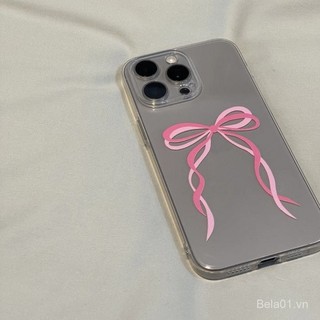 Ốp điện thoại cho iPhone, hai lớp, nơ hồng, phù hợp cho iPhone 15 16 Pro Max, 13 14, cạnh thẳng, lỗ lớn, 7/8, ốp bảo vệ mềm L2Y8