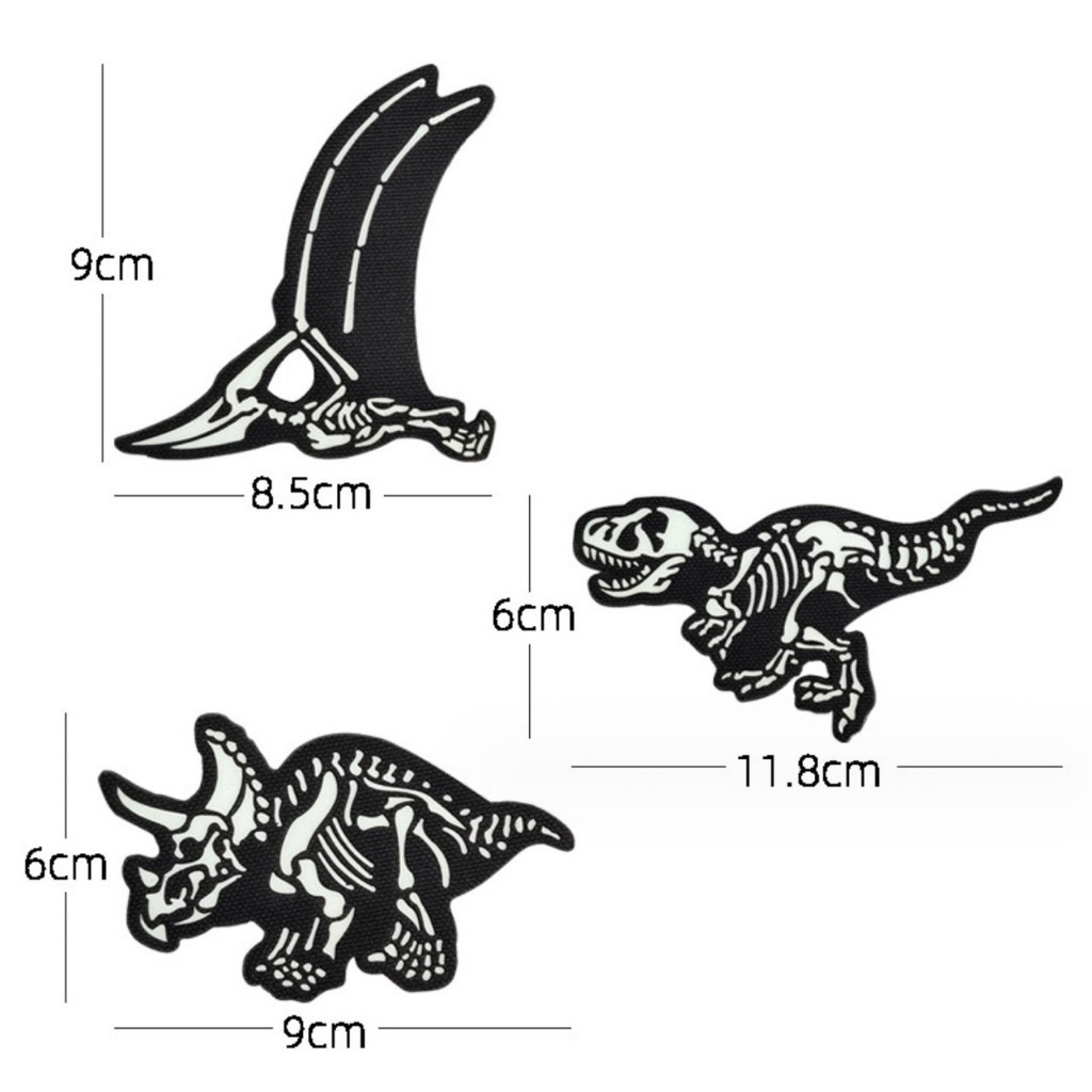 Patch_miếng dán velcro dạ quang_phản quang khủng long _tactical