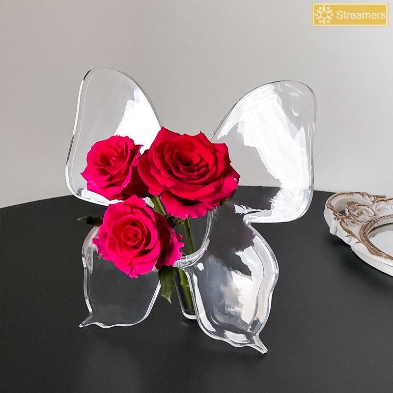 Streamers Ins Phong Cách Hiện Đại Tối Giản Bình Acrylic Phòng Khách Trang Trí Phòng Ngủ Hoa Sắp Xếp Bình Trong Suốt Mới