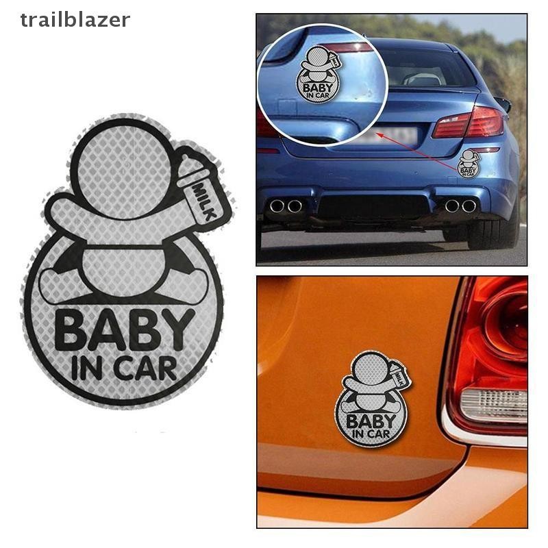 Trailblazer Car Baby Kids On Board Nhãn dán phản quang, Đề can biển cảnh báo cá nhân - 60-100 ký tự Mới