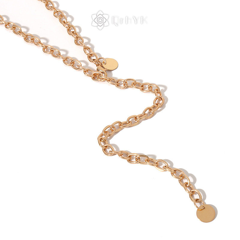 Thắt Lưng Dây Xích Bằng Kim Loại Màu Vàng / Bạc Thời Trang Cho Nữ Mới