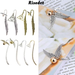 Risedot Wing Snitch Bookmark, Quà tặng thủ công có cánh Mặt dây chuyền bóng Bút đánh dấu trang sách, Dấu phân trang kim loại tinh tế Học sinh