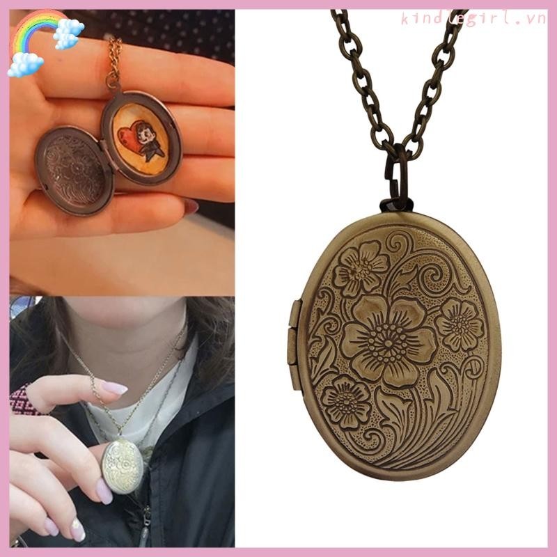 King Photo Locket Vòng cổ dành cho nữ Hình tượng tưởng niệm Trang sức khắc