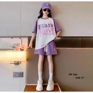 bộ cotton hè đại cô quảng châu cao cấp cho bé gái 20-40kg, bộ côc tay chữ FUAYN vip cao cấp cho bé gái 6 7 8 9 10 tuổi