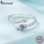 Bamoer 925 Sterling Sliver Nhẫn Rồng Cuộn Thiết Kế Tinh Tế Trang Sức Thời Trang Quà Tặng Cho Nữ SCR1018-E