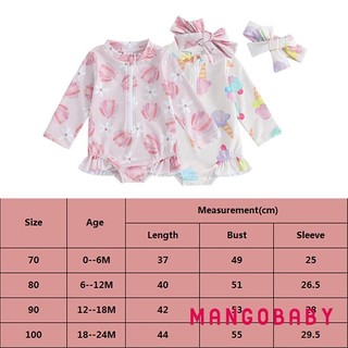 Mg-baby Girls Bikini Đồ bơi đi biển In hoa / Kem dài tay có khóa kéo lên Bộ đồ tắm